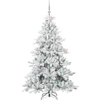 vidaXL Árbol de Navidad artificial plegable, blanco, 180 cm, de PVC y acero