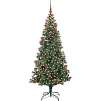 vidaXL Árbol de Navidad artificial con luces LED integradas, color verde, 180 cm