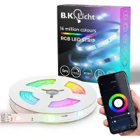 B.K.Licht Tira de LED de 5 metros, luces RGB mágicas, con conexión WiFi y Bluetooth, controlada mediante aplicación, sensor de música y diseño flexible