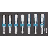 Hazet Juego de adaptadores hexagonales internos de 10 mm (3/8 de pulgada) con doble boca de 6 puntas, modelo 163-259/14
