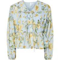 Y.A.S Blusa 'YASEBBA' azul claro / amarillo claro