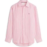 Tommy Hilfiger Camisa 'Regular Fit Textured Stripe Pure' rosa claro / blanco