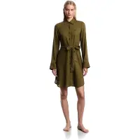 Emporio Armani para mujer. EW000817_AF20252 Vestido Beach verde (M), Casual, Viscosa, Manga larga, outlet 2026.
