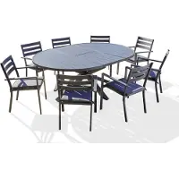 DCB Groupe Juego de comedor de jardín para 8 personas, fabricado en aluminio