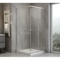 Hak Aqualine AGGA, mampara de ducha cuadrada de 900x900 mm, vidrio transparente