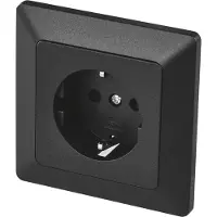 Emos Enchufe Schuko empotrado, 250 V, 16 A, color antracita, con protección reforzada contra el contacto