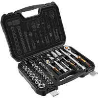 Neo Tools Juego de llaves de vaso 1/4'' 1/2'' 73 piezas