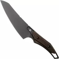 QSP Knife T-Cook QS172-C2, Black Nitro-V, Glow In The Dark Brown Burlap Micarta cuchillo fijo