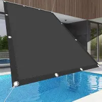 OEM Toldo protector solar - Lona para sombra - Parasol para exteriores - Poliéster impermeable - 3 x 4,5 metros - Gris oscuro