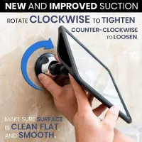 OEM Espejo para ducha con tecnología anti-vaho y rotación de 360 grados. Resistente a roturas y fácil de instalar. Dimensiones: 20 x 18 cm