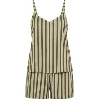 LASCANA Pijama de pantalón corto oro / oliva / verde pastel