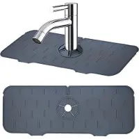 OEM Revestimiento de silicona para grifos de cocina y fregaderos, tubo de desagüe del grifo, bandeja de silicona gris para recoger el agua del grifo, ideal para proteger encimeras de cocina y baños