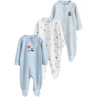 Next Pijama azul claro / amarillo / rojizo / blanco