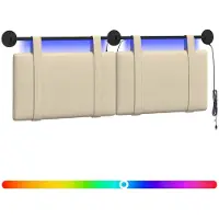 Syfax Cabecero colgante Con luz LED Crema Tela