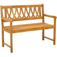 vidaXL Banco de exterior, madera maciza de acacia, color natural, 110 x 55,5 x 90 cm