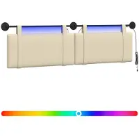 Syfax Cabecero colgante Con luz LED Crema Tela