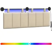Syfax Cabecero colgante Con luz LED Crema Tela