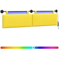 Syfax Cabecero colgante Con luz LED Amarillo Claro Tela de Pana