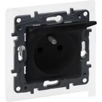 Legrand Enchufe individual con toma de tierra, grado de protección IP44, con terminales de tornillo, sin cubierta de contactos, color , modelo STEP de NILOE