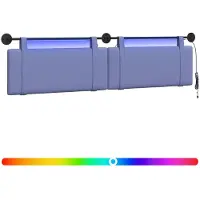 Syfax Cabecero colgante Con luz LED Azul jeans Tela