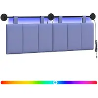 Syfax Cabecero colgante Con luz LED Azul jeans Tela