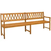 vidaXL Banco de exterior, madera maciza de acacia, color natural, 220 x 55,5 x 90 cm