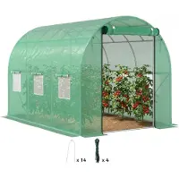 Outsunny Invernadero , aproximadamente 3 x 2 x 2 metros, invernadero de plástico con 6 ventanas y puerta enrollable