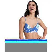 Roxy - Women's PT Essentials Wrap Bra - Parte superior de bikini size S, azul