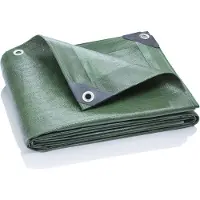 Merkloos Lona de protección de 2 x 3 metros, color verde, con una densidad de 200 g/m², impermeable y resistente a los rayos UV, con ojales metálicos