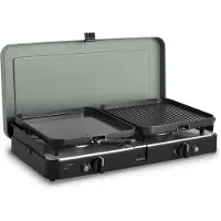 Cadac 2-Cook 3 Pro Deluxe: Parrilla de gas para barbacoa, modelo de 30 mbar, ideal para uso en exteriores, camping y como parrilla de mesa. Modelo: 203P1-20-EF