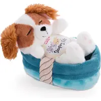 Nici Cachorro De Cocker Spaniel Durmiendo En Una Cesta Con Un Peluche 12 Cm