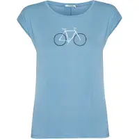 GreenBomb - Women's Bike Handdrawn Timid - Camiseta de manga corta size S, azul