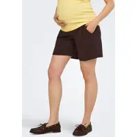 ONLY Maternity Pantalón plisado 'OLMPoptrash' marrón oscuro / negro