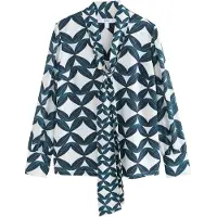Next Blusa petróleo / menta / blanco