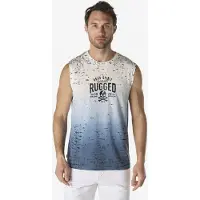 KOROSHI Camiseta zafiro / azul claro / negro / offwhite