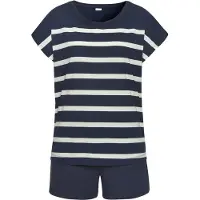 s.Oliver Pijama de pantalón corto azul oscuro / offwhite