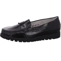 Waldlaufer Mocasines 'Slipper Damen 549002-143-001 Lackleder in schwarz' negro
