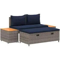 vidaXL Juego de sofás de exterior para 4 personas, 4 unidades, 55 x 30 x 39 cm