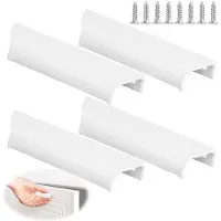 OEM Manijas para puertas de balcón para exteriores, color blanco - Juego de 4 unidades - Aleación de aluminio - Para ventanas y puertas correderas - Incluye tornillos