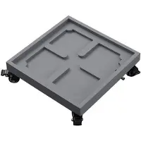 OEM Carro de jardín para interior y exterior - Cuadrado con ruedas - Maceta de plástico - Gris - 44 cm