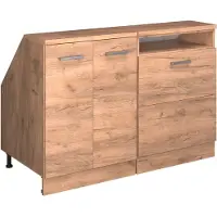 Vicco Armario de cocina para techo inclinado R-Line Roble dorado 120 cm Lote de 2 carcasas de armario 60 cm de profundidad, Model 60292