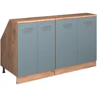 Vicco Armario de cocina para techo inclinado R-Line Gris azulado 140 cm Lote de 2 carcasas de armario 60 cm de profundidad, Model 60059