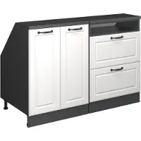 Vicco Armario de cocina para techo inclinado R-Line Blanco casa de campo 120 cm Lote de 2 carcasas de armario 60 cm de profundidad, Model 60406