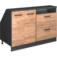 Vicco Armario de cocina para techo inclinado R-Line Roble dorado 120 cm Lote de 2 carcasas de armario 60 cm de profundidad, Model 59940