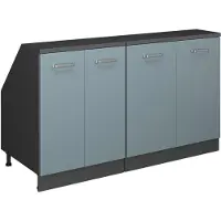 Vicco Armario de cocina para techo inclinado R-Line Gris azulado 140 cm Lote de 2 carcasas de armario 60 cm de profundidad, Model 60098