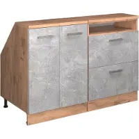 Vicco Armario de cocina para techo inclinado R-Line Hormigón 120 cm Lote de 2 carcasas de armario 60 cm de profundidad, Model 60368