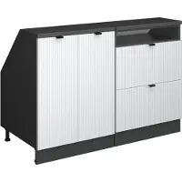 Vicco Armario de cocina para techo inclinado R-Line Ondulación blanca 120 cm Lote de 2 carcasas de armario 60 cm de profundidad, Model 60642