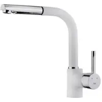 Teka GRIFO ARK 938 W, Estándar, Acero inoxidable, Blanco, Acero inoxidable, Válvulas de giro, Monomando, 3/8"