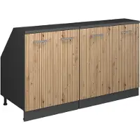 Vicco Armario de cocina para techo inclinado R-Line Roble artesanal 140 cm Lote de 2 carcasas de armario 60 cm de profundidad, Model 60295