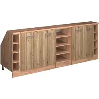 Vicco Armario de cocina para techo inclinado R-Line Roble artesanal 210 cm Lote de 5 carcasas de armario 60 cm de profundidad, Model 60104